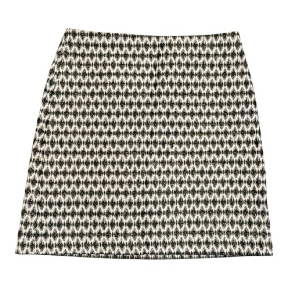 LOFT Black, White and Gold Mini Skirt
